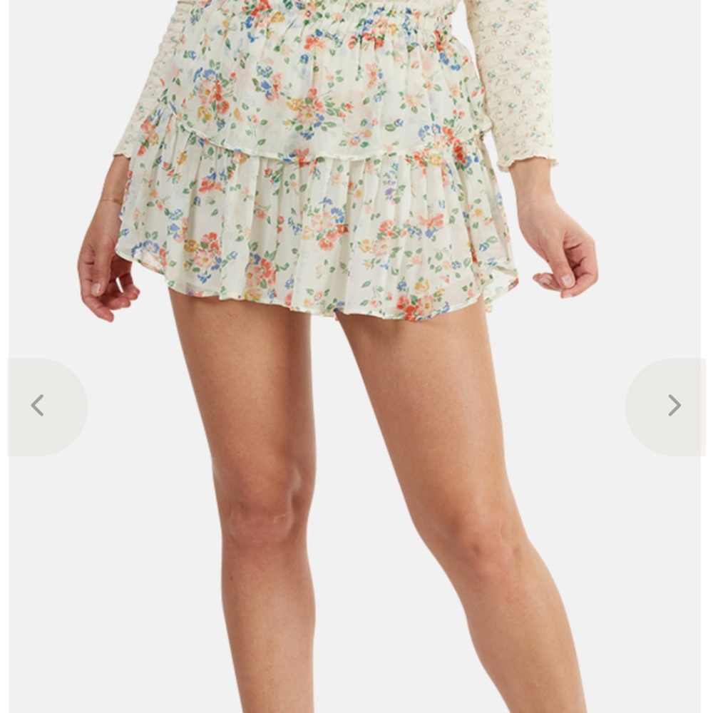 LoveShackFancy Floral Mini Skirt